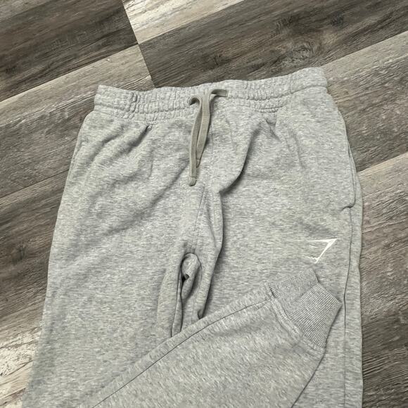 Gymshark Jogger Sweatpants Light Grey Marl Womens S Tapered Athletic Gym Fleece - Picture 1 of 14